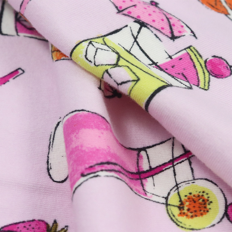 40s Organic Cotton Fabric, Reactive Print, Eco-Friendly