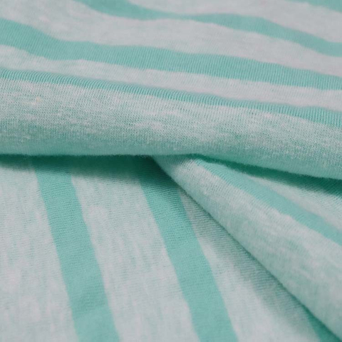 Xt-194 Poly /Cotton Single Jersey, 130GSM, Knitted Fabric, Snow Yarn Stripe