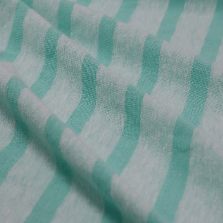 Xt-194 Poly /Cotton Single Jersey, 130GSM, Knitted Fabric, Snow Yarn Stripe