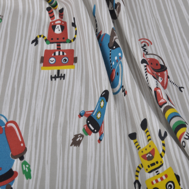 80S Modal Interlock with spandex 190GSM, Reactive Print