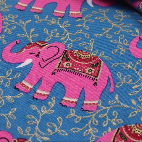 180GSM Cotton Spandex Jersey, Metallic Print, Siro-Elite Compact