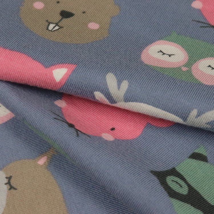 180GSM Cotton Spandex Jersey, Reactive Print