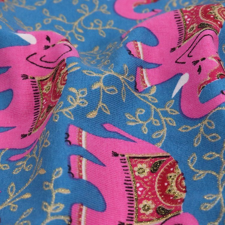 180GSM Cotton Spandex Jersey, Metallic Print, Siro-Elite Compact