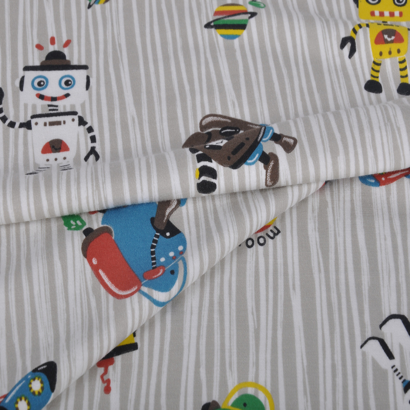 80S Modal Interlock with spandex 190GSM, Reactive Print