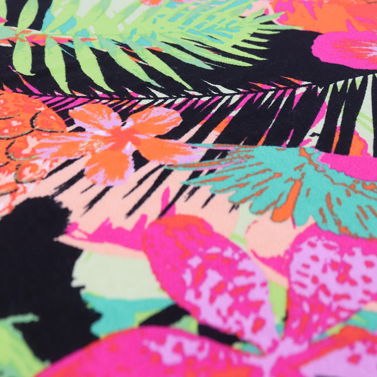 Xt-Pr-108 Viscose Open End Spandex Crepe Jersey, 210GSM, Knitted Fabric, Reactive Printed