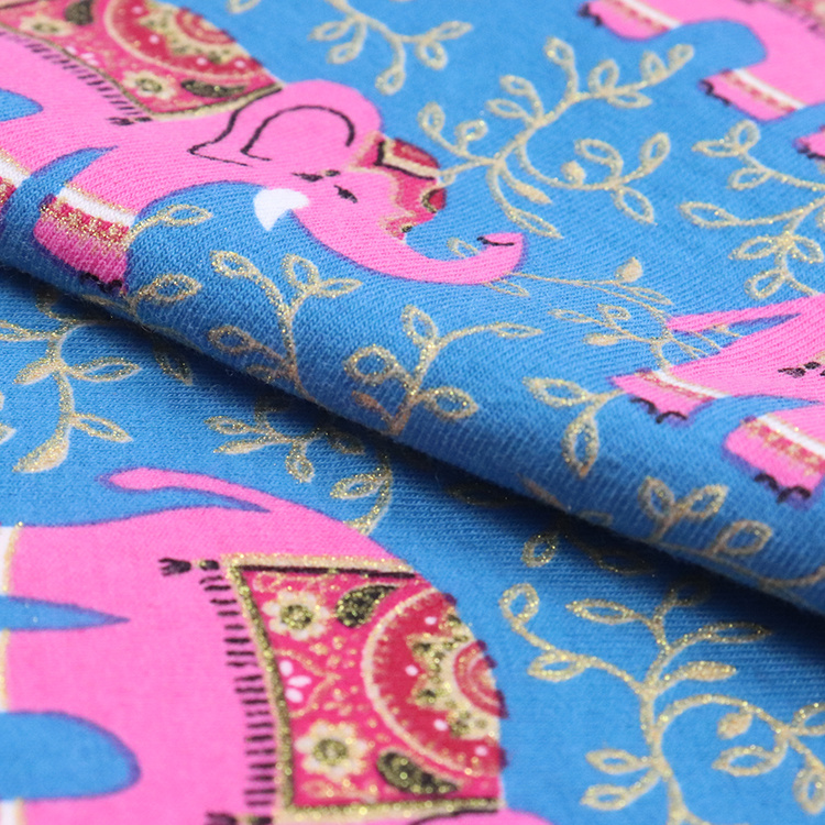 180GSM Cotton Spandex Jersey, Metallic Print, Siro-Elite Compact