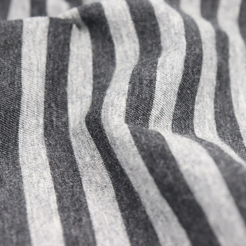 Stripe, 40s Pima Cotton Jersey with Spandex, Heather Grey