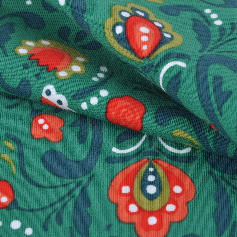 Cotton Spandex French Terry, Fabric for Garment, Reactive Print