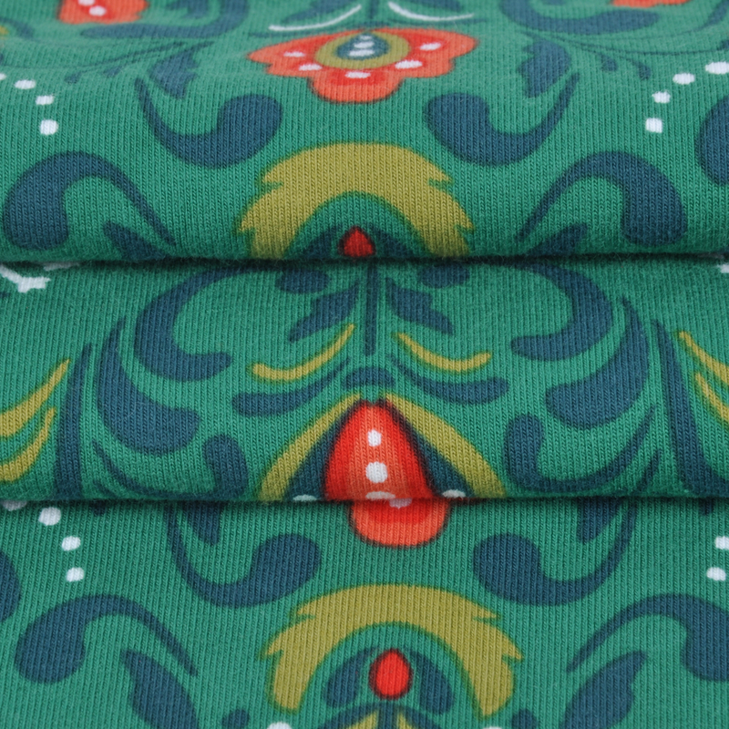 Cotton Spandex French Terry, Fabric for Garment, Reactive Print