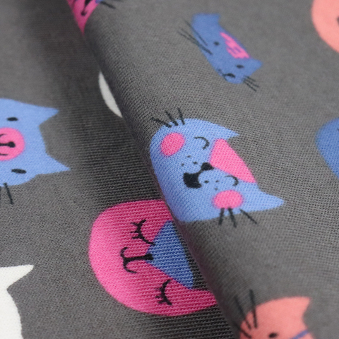 100% Organic Cotton Jersey, Eco-Friendly Fabric, Reactive Print