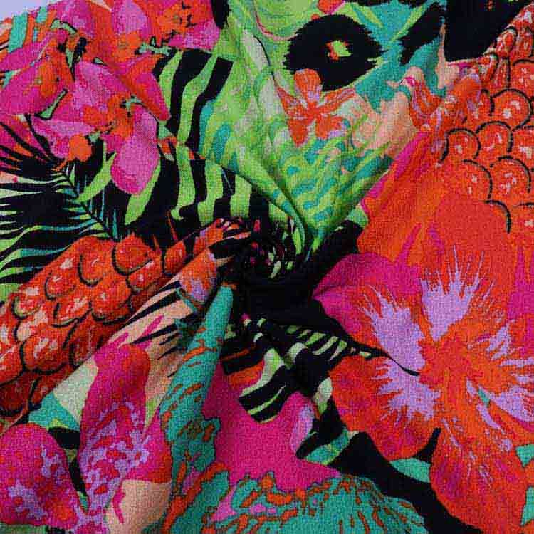 Xt-Pr-108 Viscose Open End Spandex Crepe Jersey, 210GSM, Knitted Fabric, Reactive Printed