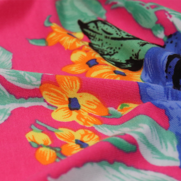 180GSM Viscose (Rayon) Spandex Jersey, Elite Compact, Reactive Print
