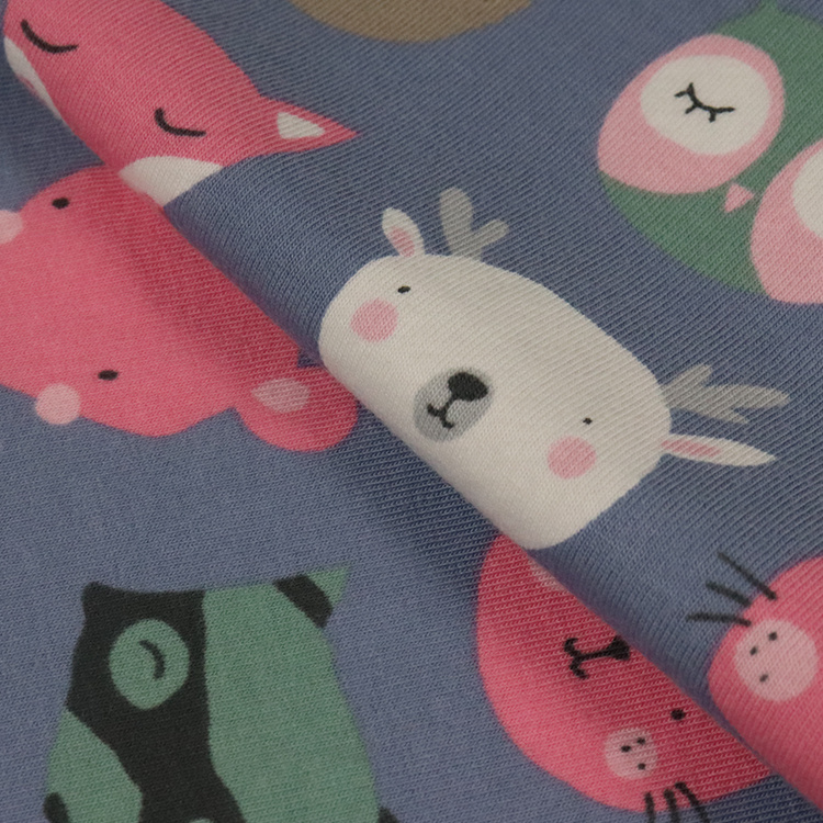 180GSM Cotton Spandex Jersey, Reactive Print