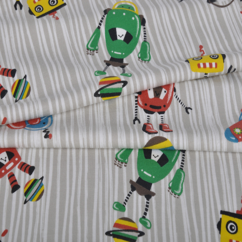80S Modal Interlock with spandex 190GSM, Reactive Print
