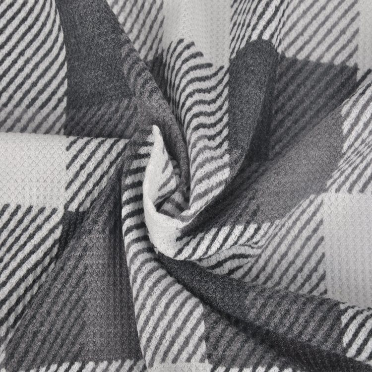 Tr Spandex Waffle Check, Polyester Rayon Knitted Fabric for Garment