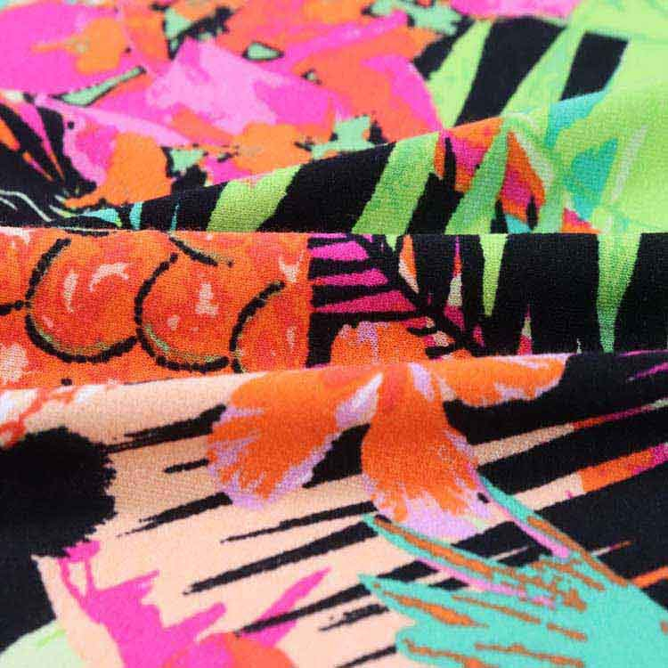 Xt-Pr-108 Viscose Open End Spandex Crepe Jersey, 210GSM, Knitted Fabric, Reactive Printed