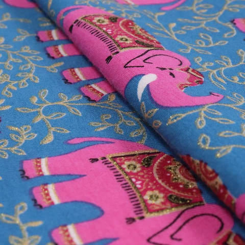 180GSM Cotton Spandex Jersey, Metallic Print, Siro-Elite Compact