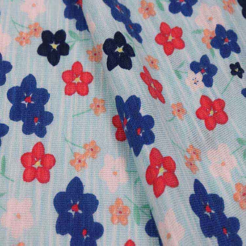 Xt-Pr-61 Poly/Rayon Slub Single Jersey, 160GSM, Pigment Printed, Slub