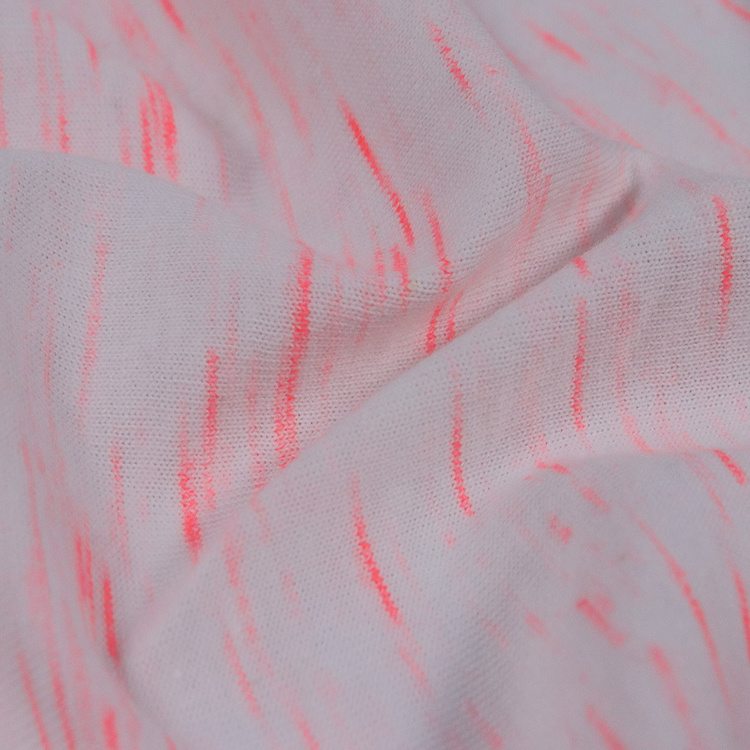 Xt-161 Cotton Single Jersey, 160GSM, Stripe and Dots, Yarn Dyed Knitted, Emzyme Washed