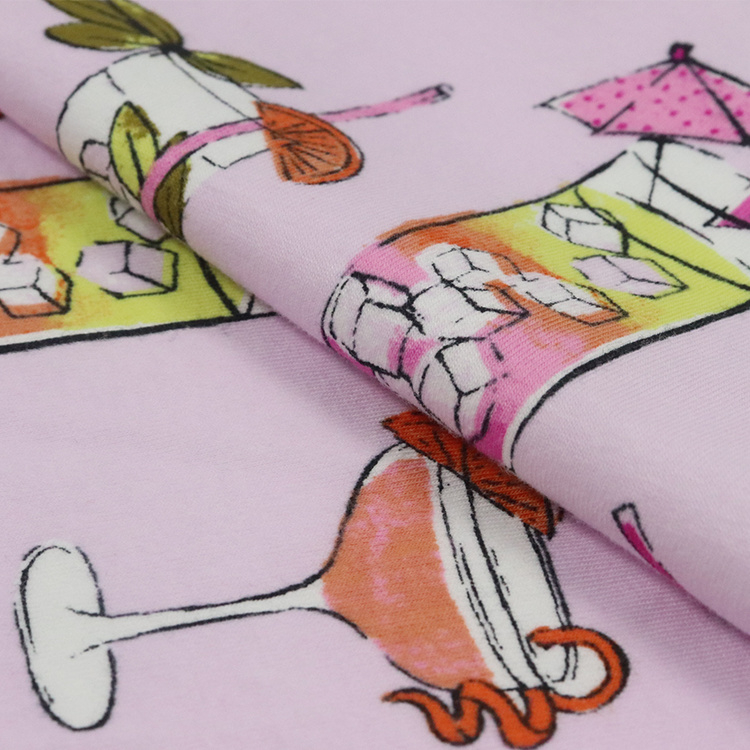 40s Organic Cotton Fabric, Reactive Print, Eco-Friendly