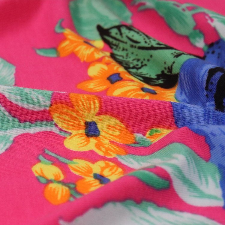 180GSM Viscose (Rayon) Spandex Jersey, Elite Compact, Reactive Print