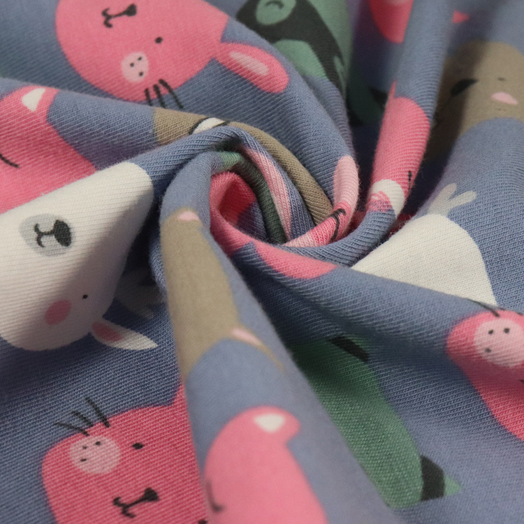 180GSM Cotton Spandex Jersey, Reactive Print