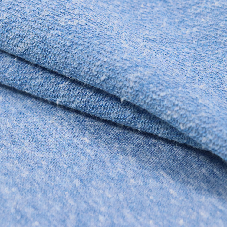 Xt-156 T/C/R French Terry, Knitted Fabric, Single Dyed, Snow Yarn
