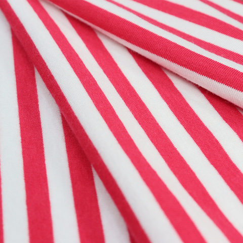 160GSM Cotton Modal Spandex Jersey, Stripe, Siro-Elite Compact, Sleepwear Fabric