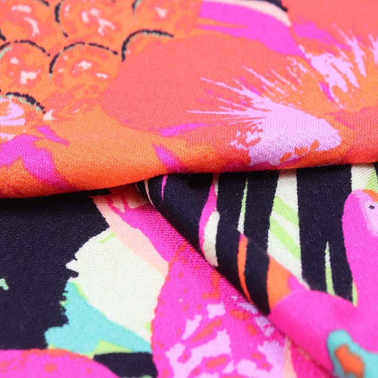 Xt-Pr-108 Viscose Open End Spandex Crepe Jersey, 210GSM, Knitted Fabric, Reactive Printed