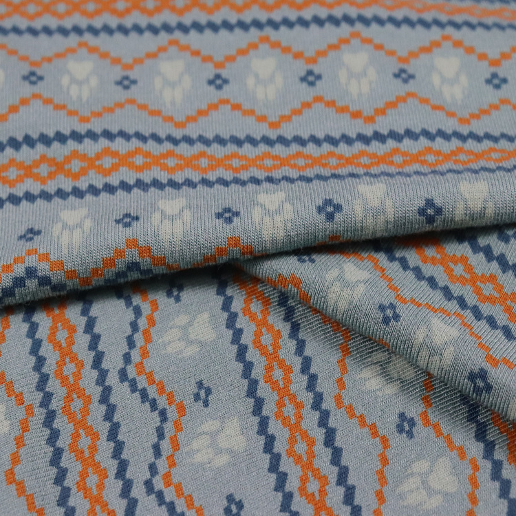 Xt-46 Bamboo Spandex Jersey 230GSM Knitted, Reactive Print, Compact Yarn, Anti-Pilling