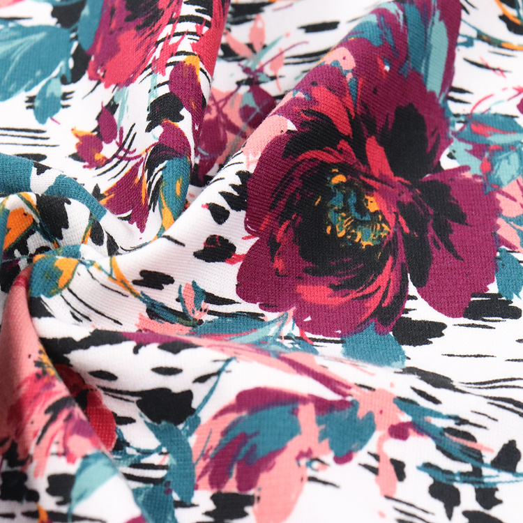 280g Tr Spandex Roma, Pigment Printing, Poly/Viscose Knitting Fabric