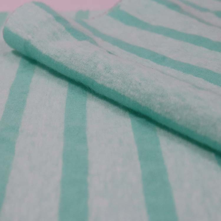 Xt-194 Poly /Cotton Single Jersey, 130GSM, Knitted Fabric, Snow Yarn Stripe