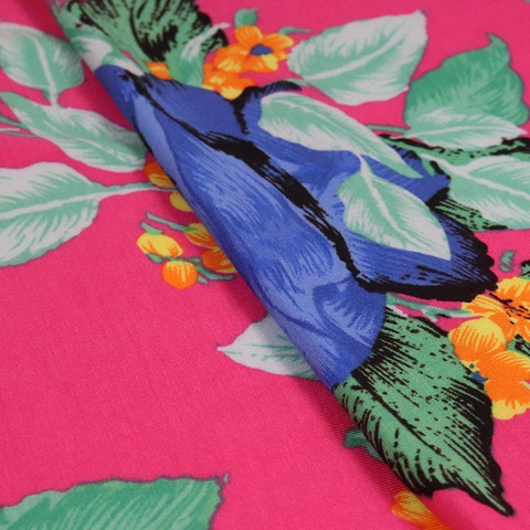 180GSM Viscose (Rayon) Spandex Jersey, Elite Compact, Reactive Print
