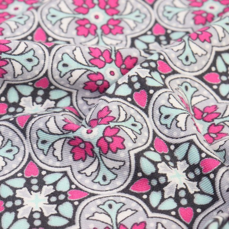 Viscose (Rayon) Spandex Jersey, Siro, Reactive Printing
