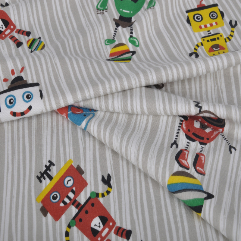 80S Modal Interlock with spandex 190GSM, Reactive Print